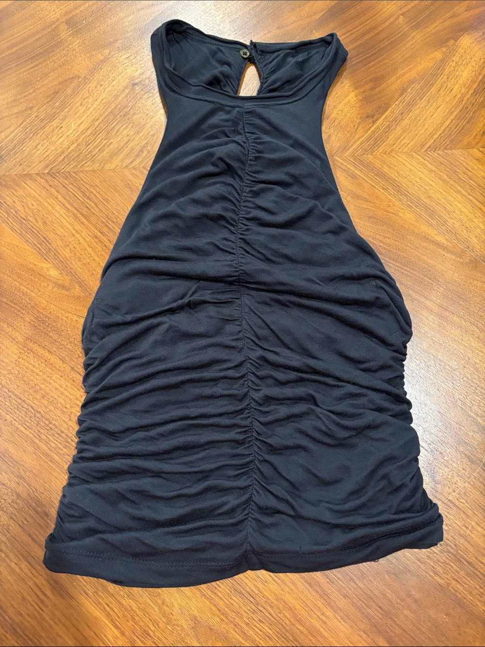 Anthropologie Black Ruched Racerback Tank
